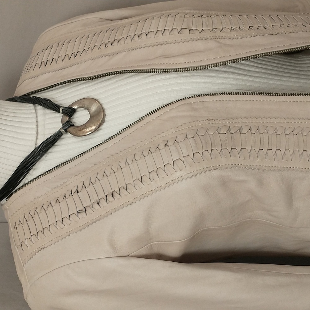 Soft Leather Jacket Hinge Seattle Light Taupe Neu… - image 2